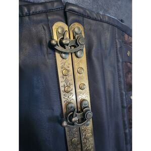 C-Lock underbust steampunk corset in brown king brocade, size 12-14